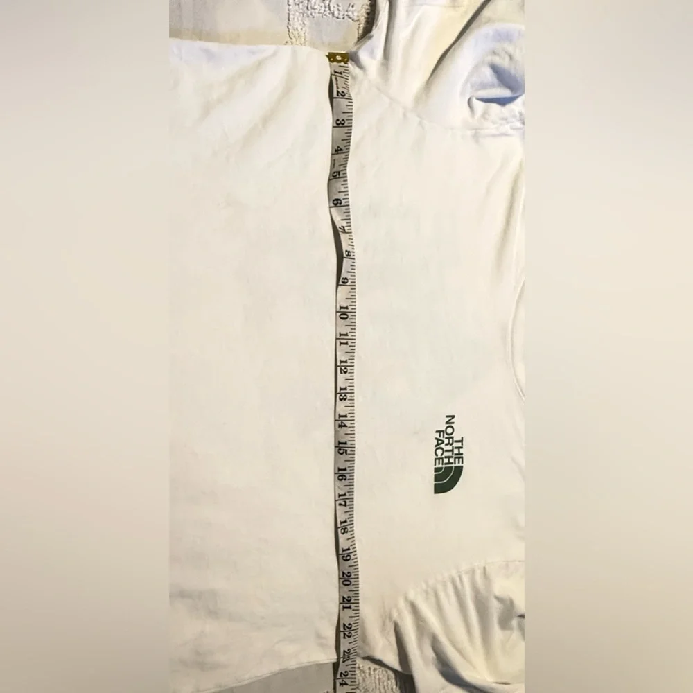 The North Face White Tee with Green Logo Size L